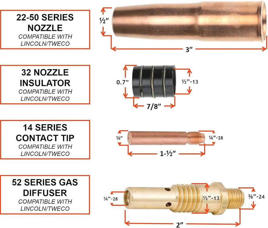 12 Feet MIG Torch with Two-Pin Signal Connector S4022