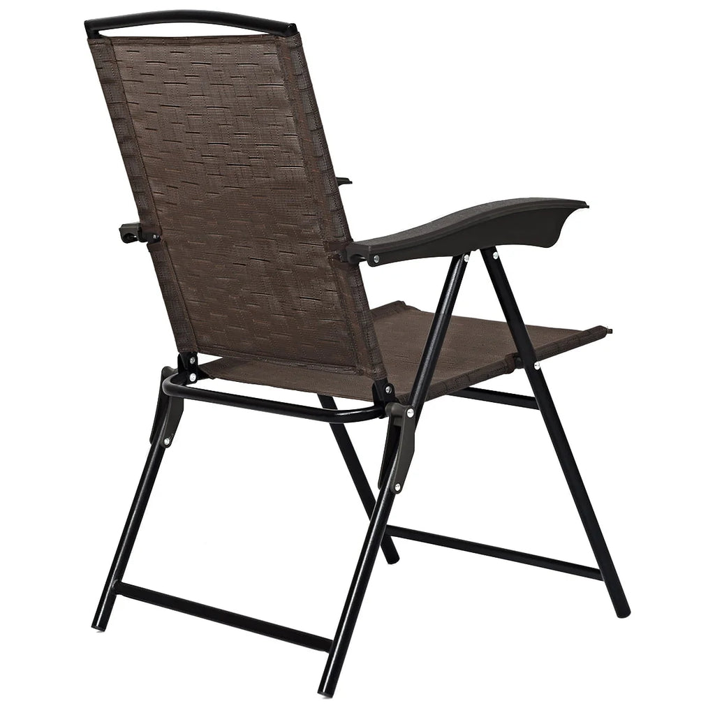 Set of 4 Folding Sling Chairs Steel Armrest L634
