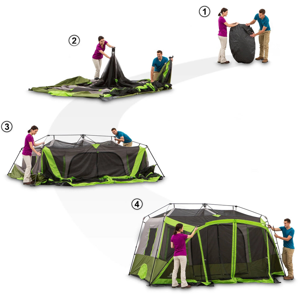 14' x 13.5' 9 Person 2 Room Instant Cabin Tent with Screen Room I423991