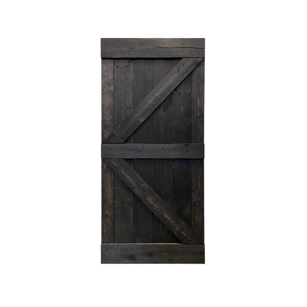 Jungle Green Stained Solid Pine Wood Interior Sliding Barn Door Slab K570671