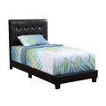Black Faux Leather Twin Bed B50773