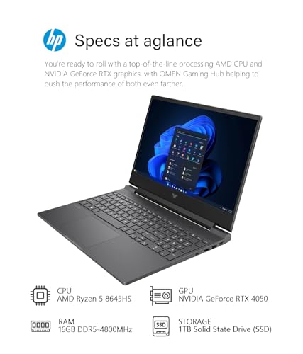 15.6 inches 144Hz FHD Anti-Glare Display AMD Ryzen 5 16GB RAM 1TB SSD NVIDIA GeForce RTX 4050 Backlit Keyboard Win11 Mica Silver Gaming Laptop N842510