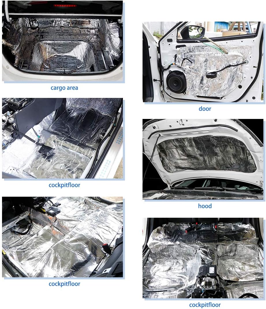 6.46sqft Car Sound Deadener Aluminum Foam Mat H732228