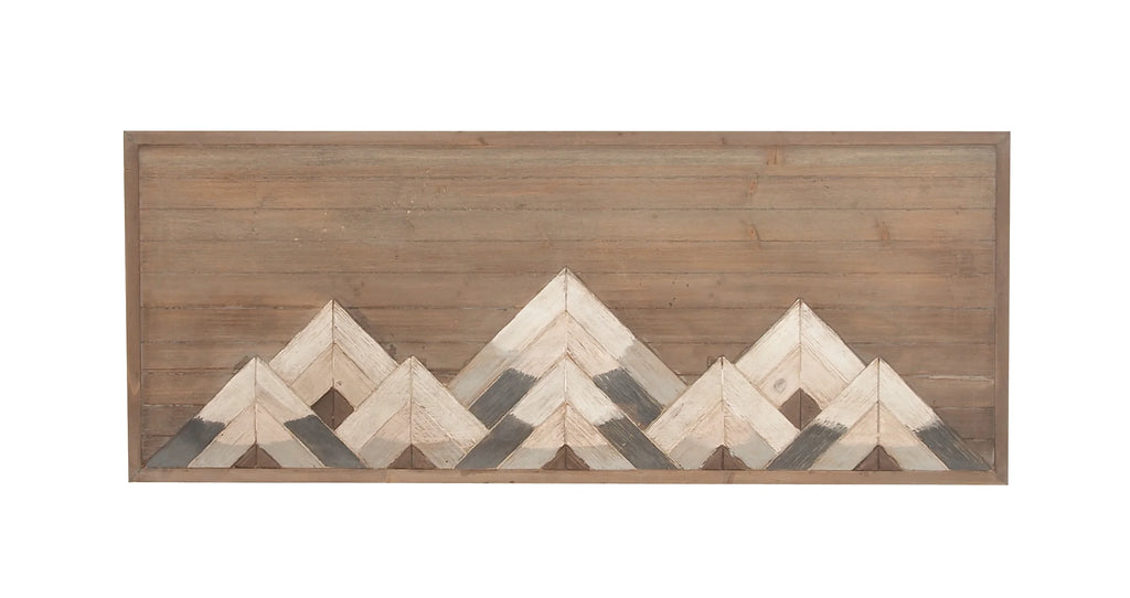 Brown Wood Mountain Geometric Wall Decor K6267