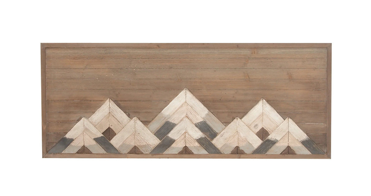 Brown Wood Mountain Geometric Wall Decor K6267