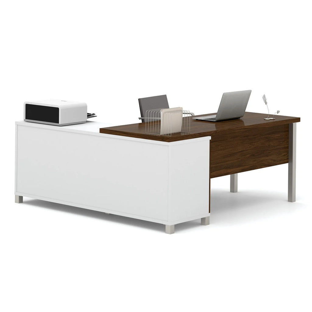 White Bark Grey L-Desk P673