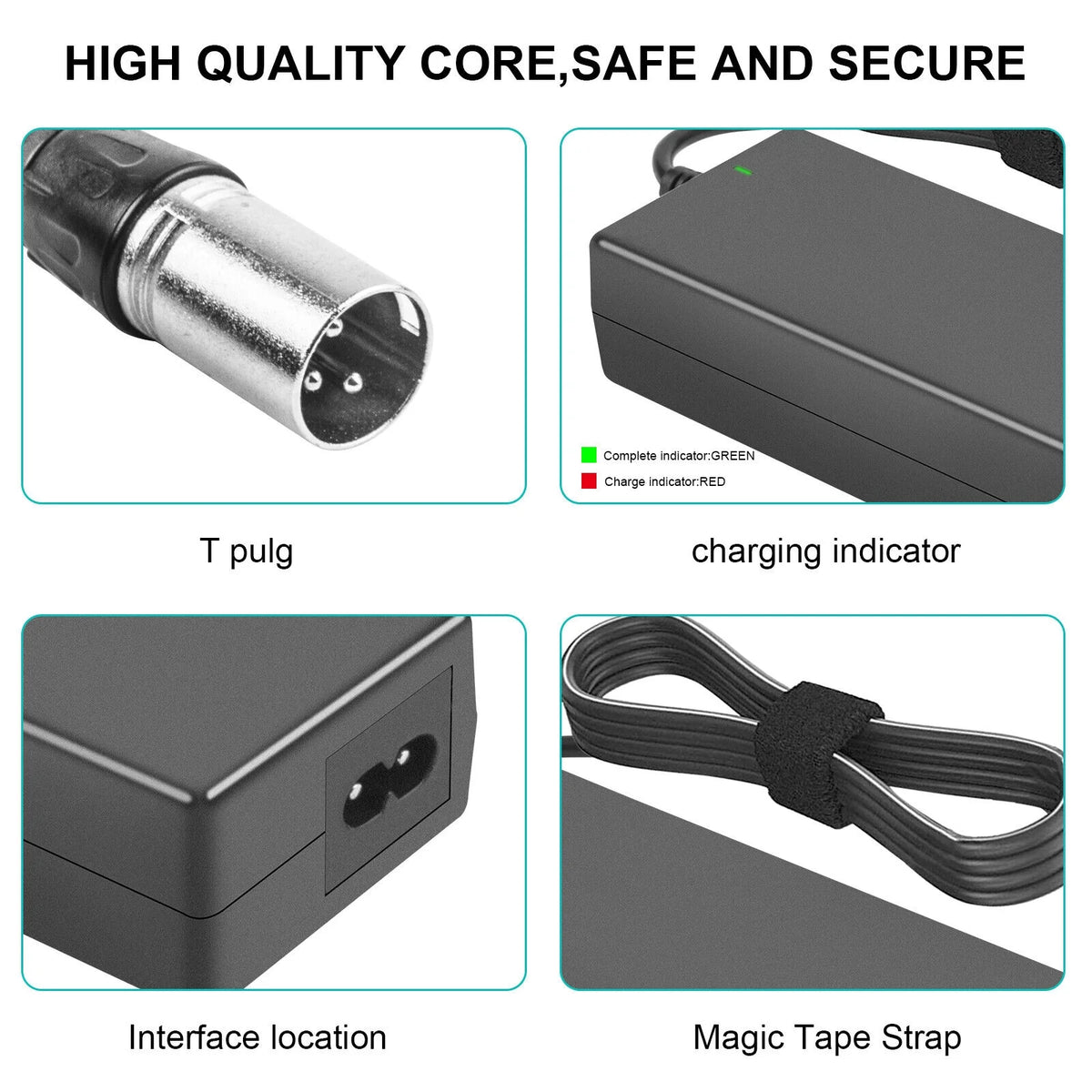 XLR Male Charger 54.6V 2A 110W Li-ion Battery Y204254