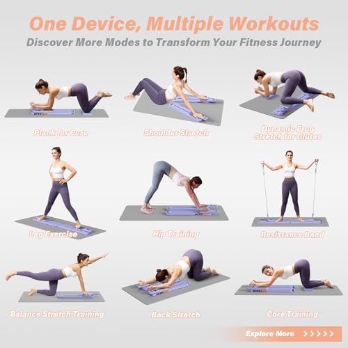 Pilates Reformer Machine with Resistance Bands and Balance Board Y224