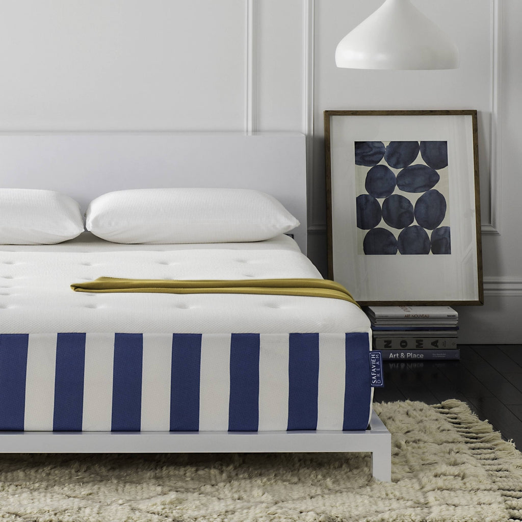King Mattress White Blue K819022