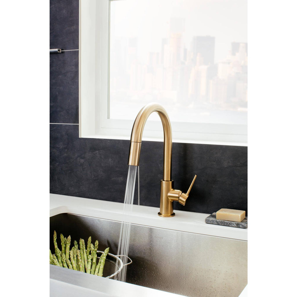 Black Stainless Single Handle Pull-Down Kitchen Faucet M604040