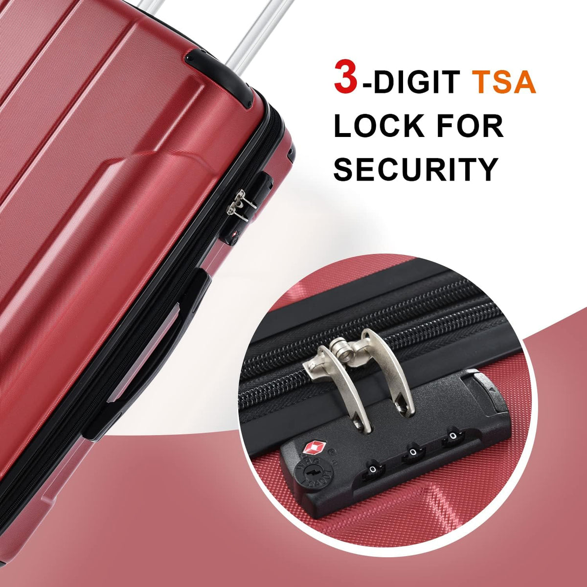 3 Piece Lightweight Hardshell Spinner Luggage Set O58262