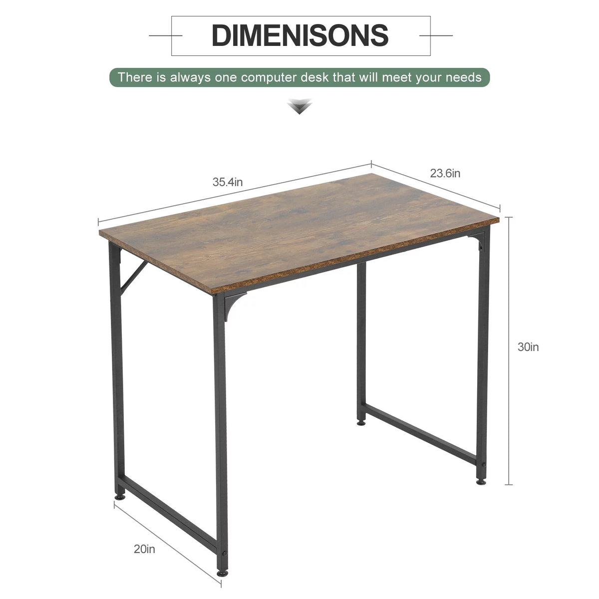 Vintage Wood Metal Computer Desk G2349
