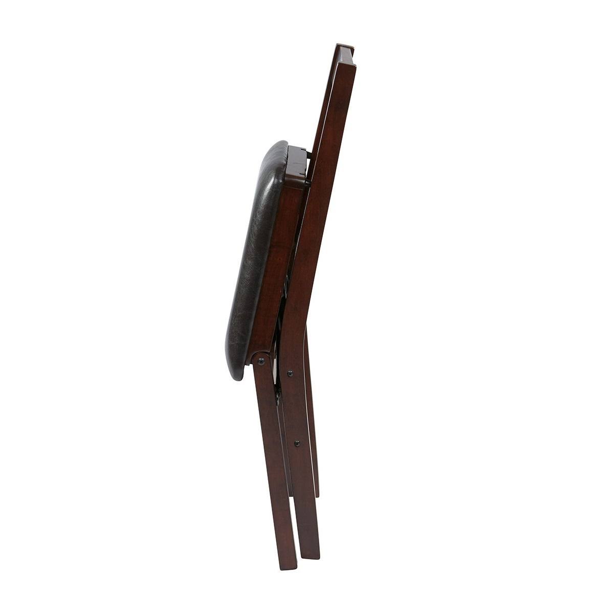 Solid Wood Folding Chair, Espresso/Red - 2 count H126964