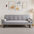 Dark Grey Cotton Linen Sleeper Sofa Bed with Two Pillows J591