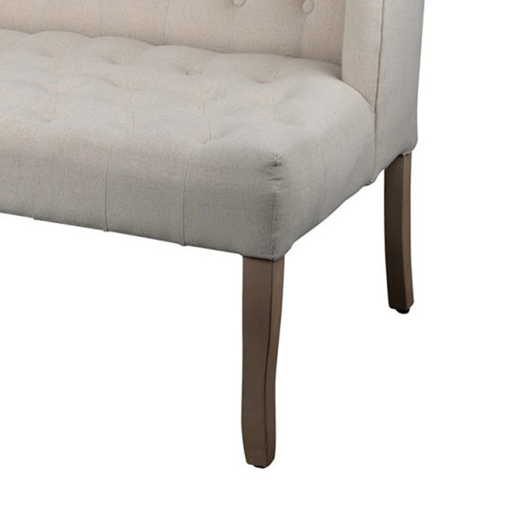 Cream Fabric Wingback Loveseat C419