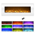 50-inch Wall Mounted Electric Fireplace with Remote White D495975