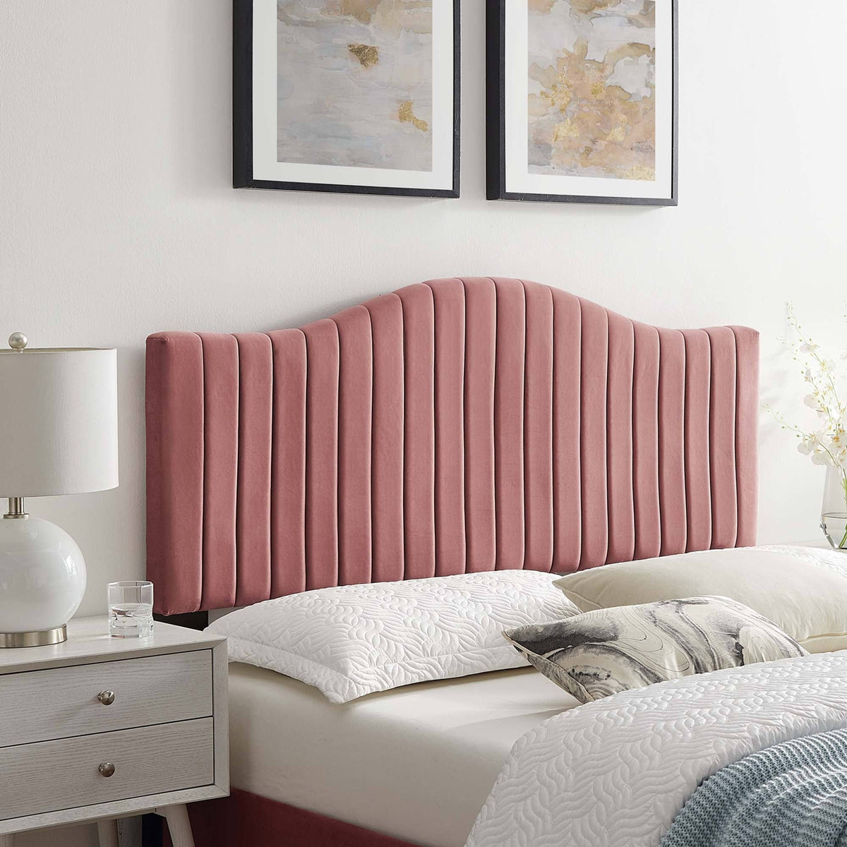 Charcoal Performance Velvet King/California King Headboard G99490