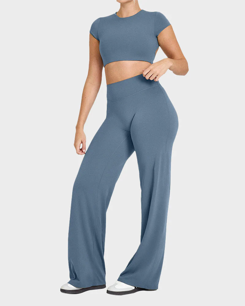 High-Waisted Wide-Leg Yoga Pants K517434