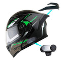 Hb89 Glossy Black Motorcycle Modular Full Face Helmet Q374849