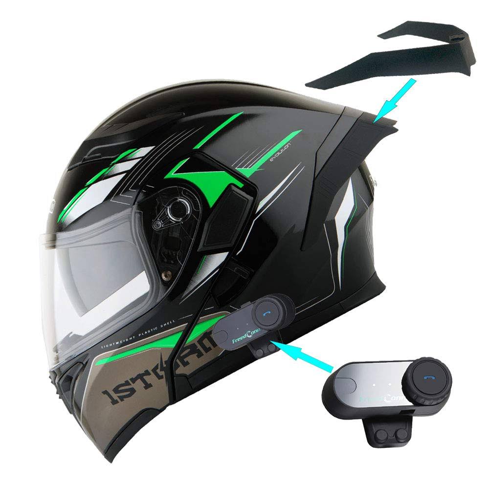 Hb89 Glossy Black Motorcycle Modular Full Face Helmet Q374849