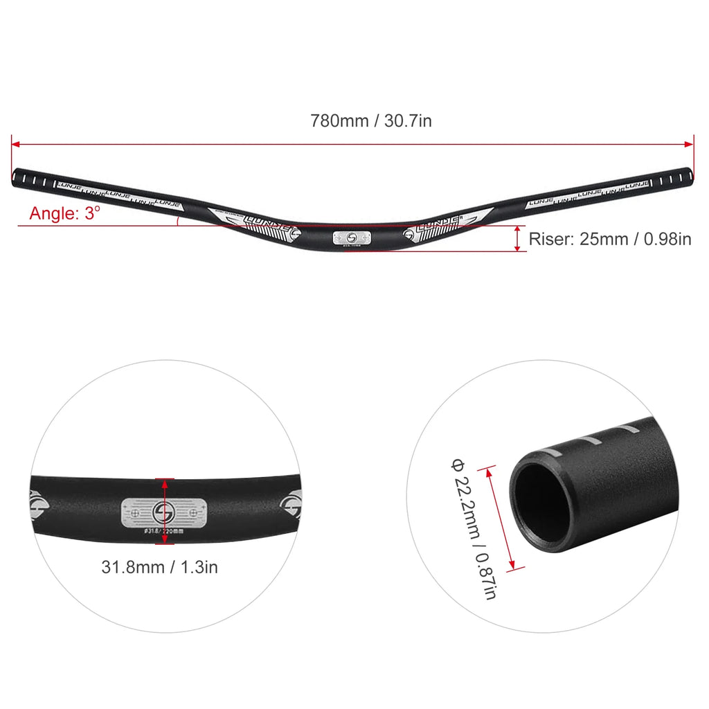 31.8x780mm Aluminium Alloy MTB Riser Bar X16051