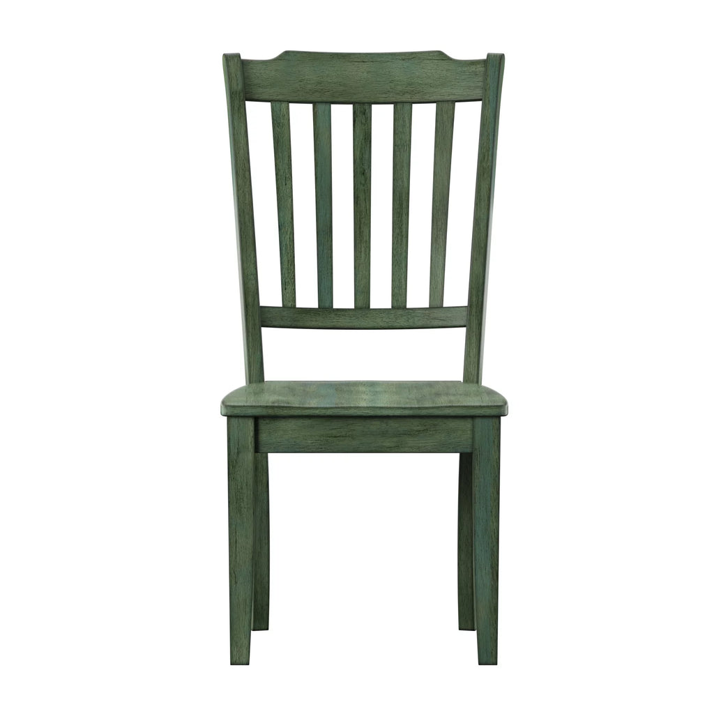 Antique Sage Green Wood Dining Chairs, Set of 2 P8271
