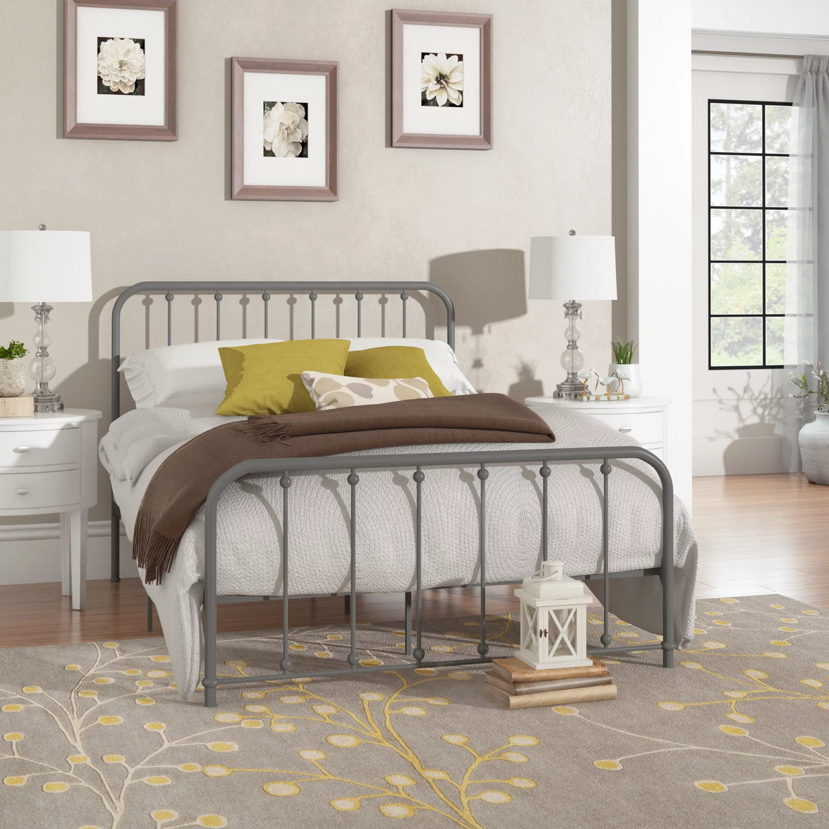 White Metal Platform Full Bed I50418