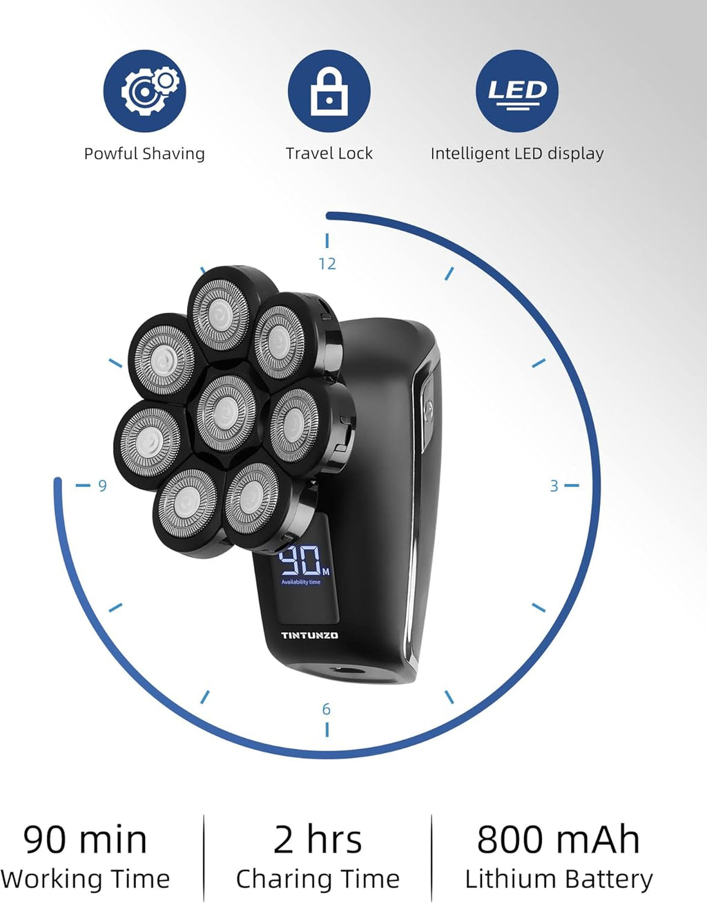 Electric Head Shaver, Cordless, Rechargeable, Pack of 2 R678139