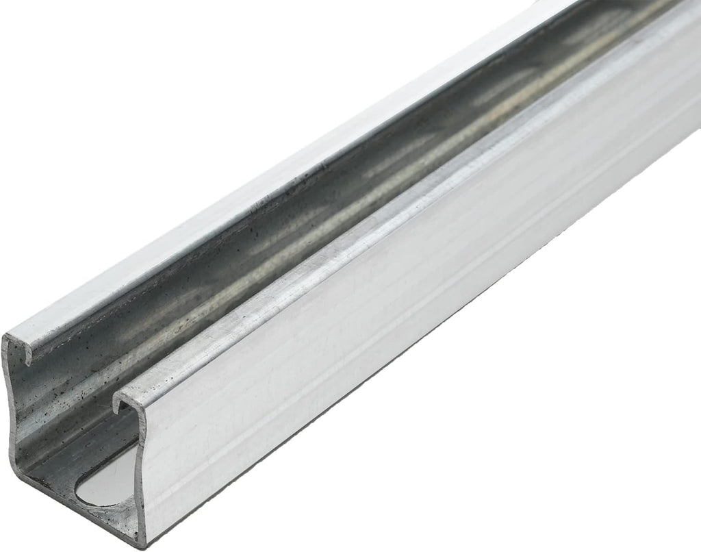 (2-Pack) 5 Feet x 1-5/8" Metal Strut Channels with Pre-Galvanized Zinc Coating - 12 Gauge Solid Strut Channels - Half Slotted Back Channels Pack of 2 F76619