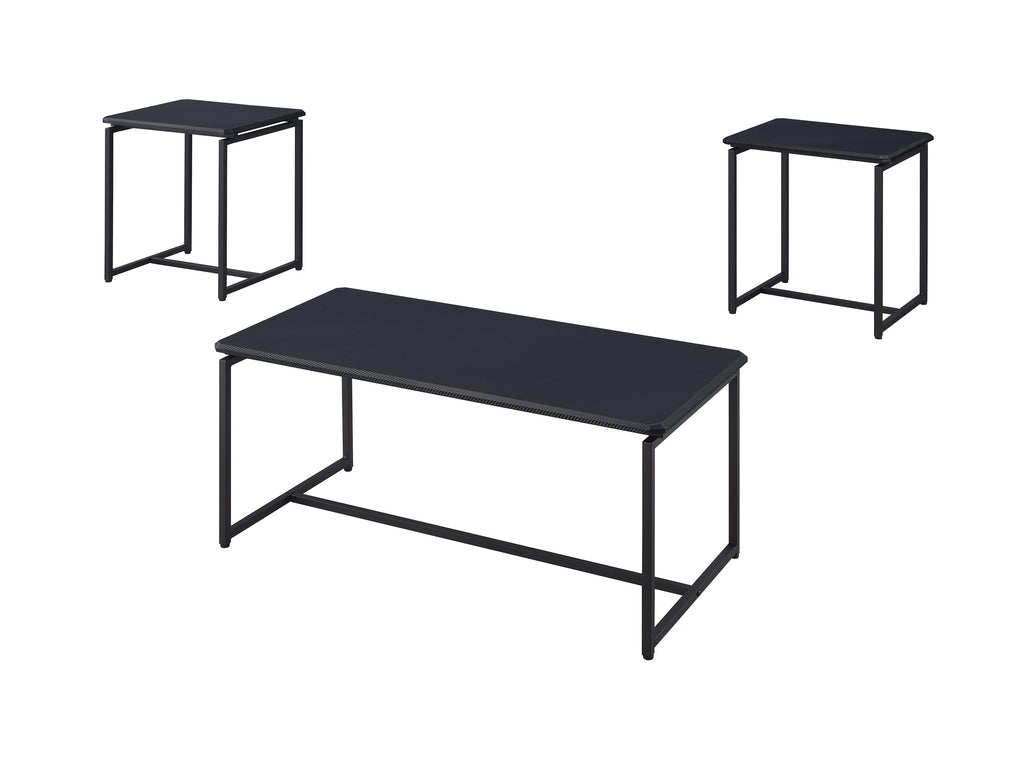 Black Carbon Fiber Coffee Table and End Table Set E365792