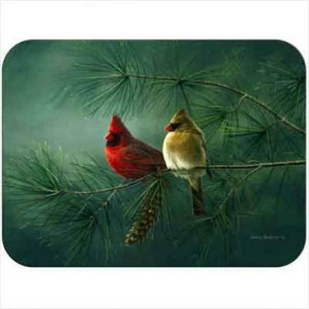 Tuftop Cardinals and White Pine Cutting Board M3319