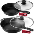 Cast Iron Skillet Set with Glass Lids I98532