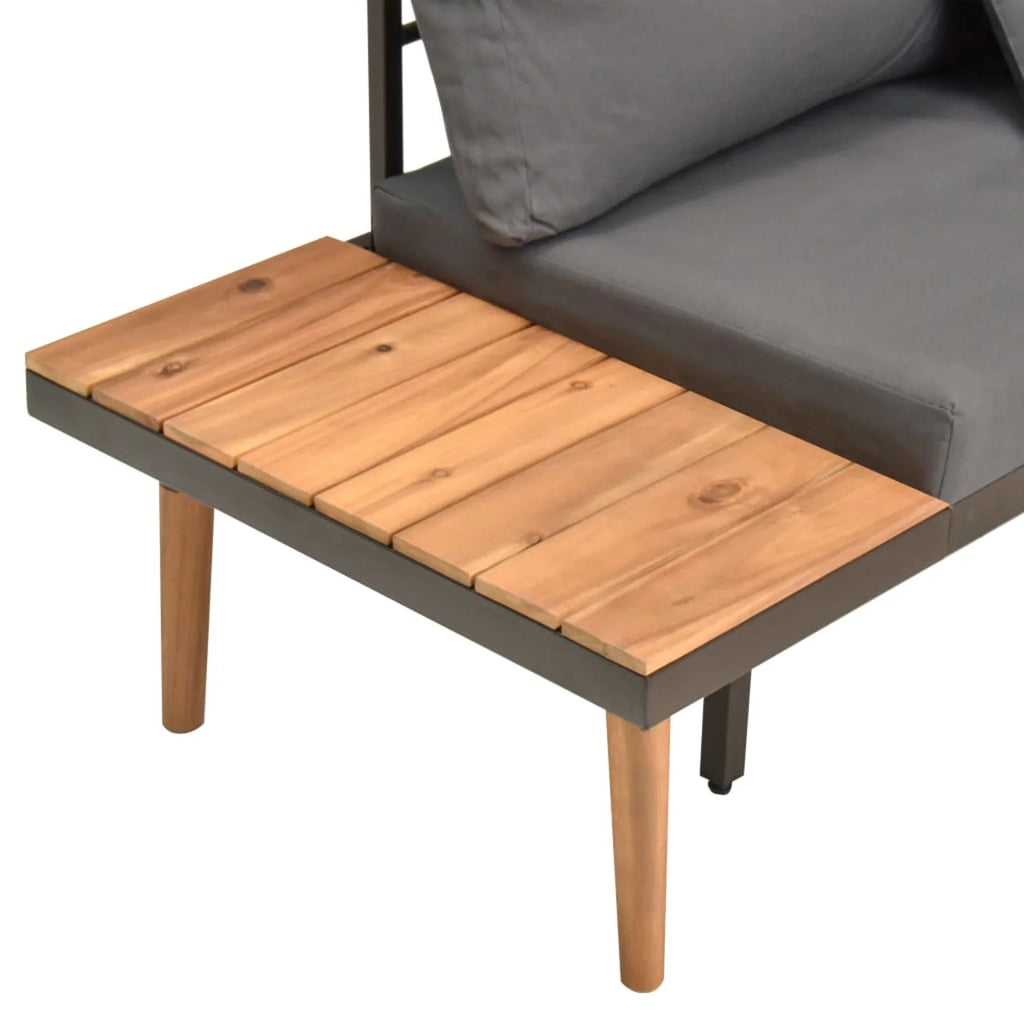 4 Piece Acacia Wood Patio Lounge Set with Cushions F8959