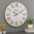 Gold and White Analog Wall Clock Q7944