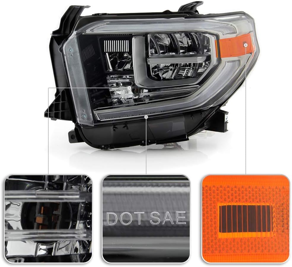 Smoked Chrome Housing LED DRL LED Headlights Headlamps Assembly Pair U7712