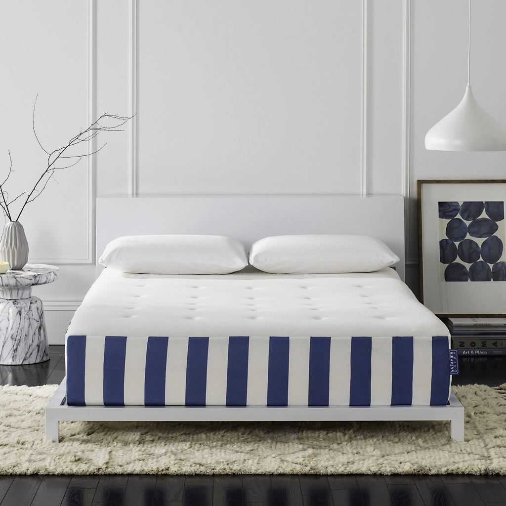 King Mattress White Blue K819022