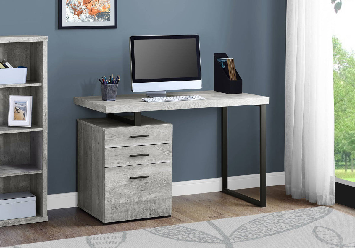 Brown Black Particle Board Metal Computer Desk N62728
