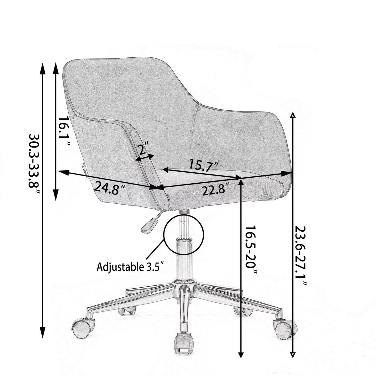 Green Teddy Fabric Adjustable Height Office Chair C880066