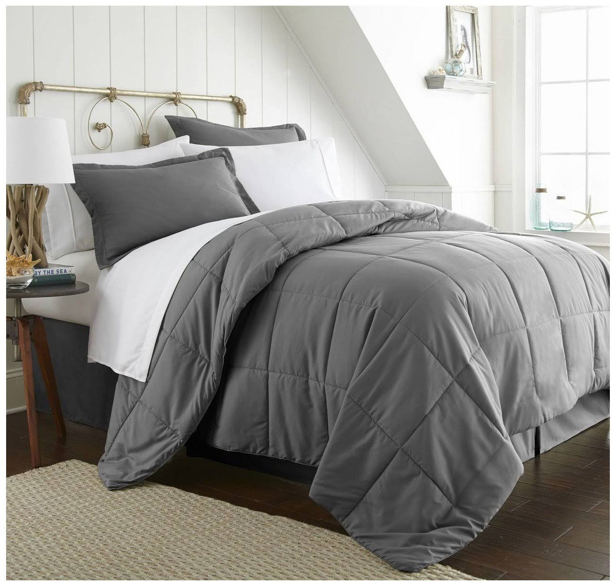 8 Piece Grey Twin Bed in A Bag J934