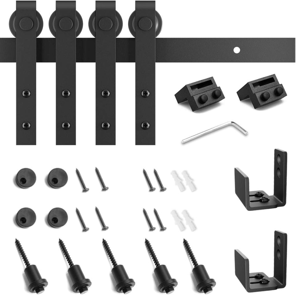 6.6FT Double Sliding Barn Hardware Kit for TV Stand, Closet, Window B55607
