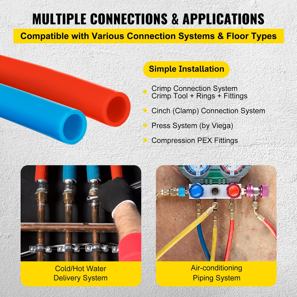 Pex Tubing 2 Rolls of 1/2 Inch X 100 Feet Flexible Water Pipe N148