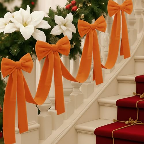Velvet Bow Garland with 6 Pcs Large Bow A234475