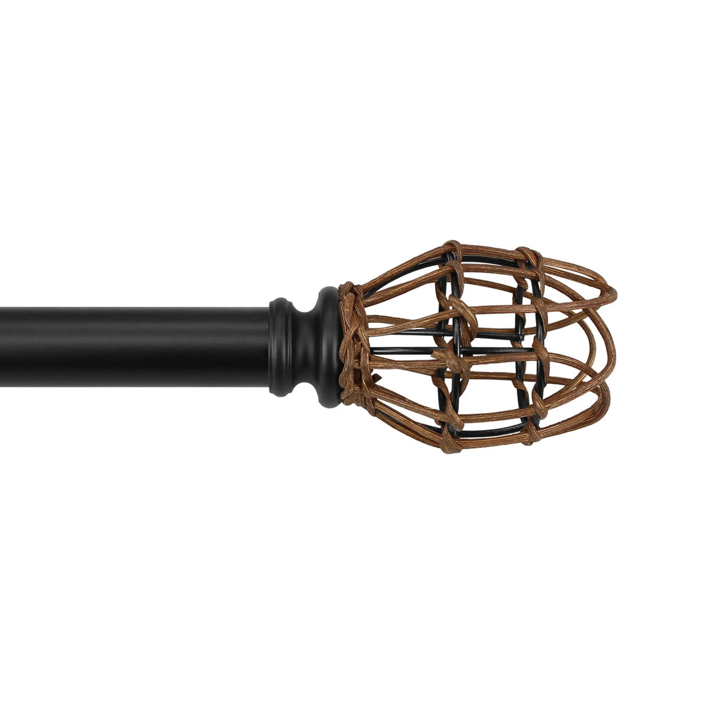 Matte Black Drapery Single Curtain Rod Set Z511