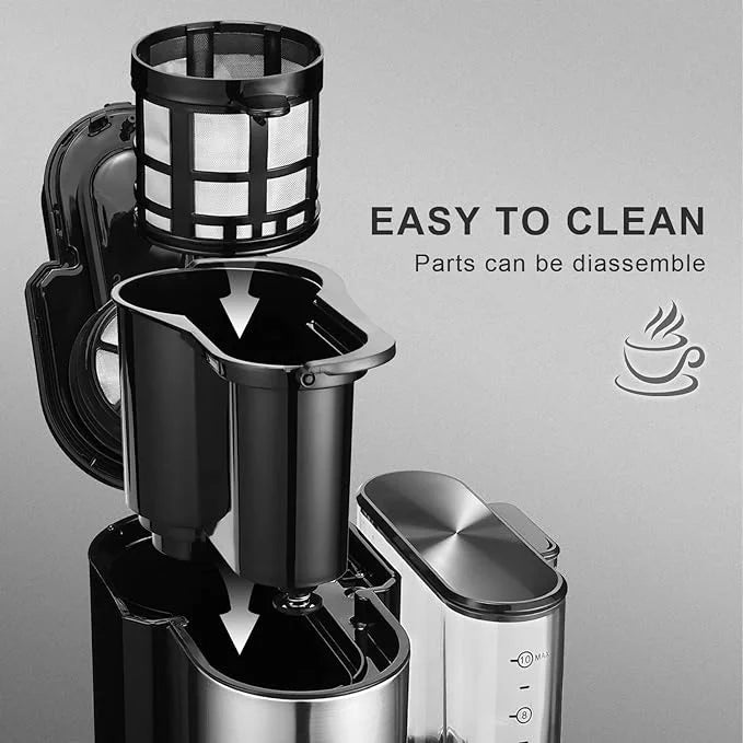 Pre-Owned 10 Cups Coffee Maker Grinder Removable Reservoir Silver M747