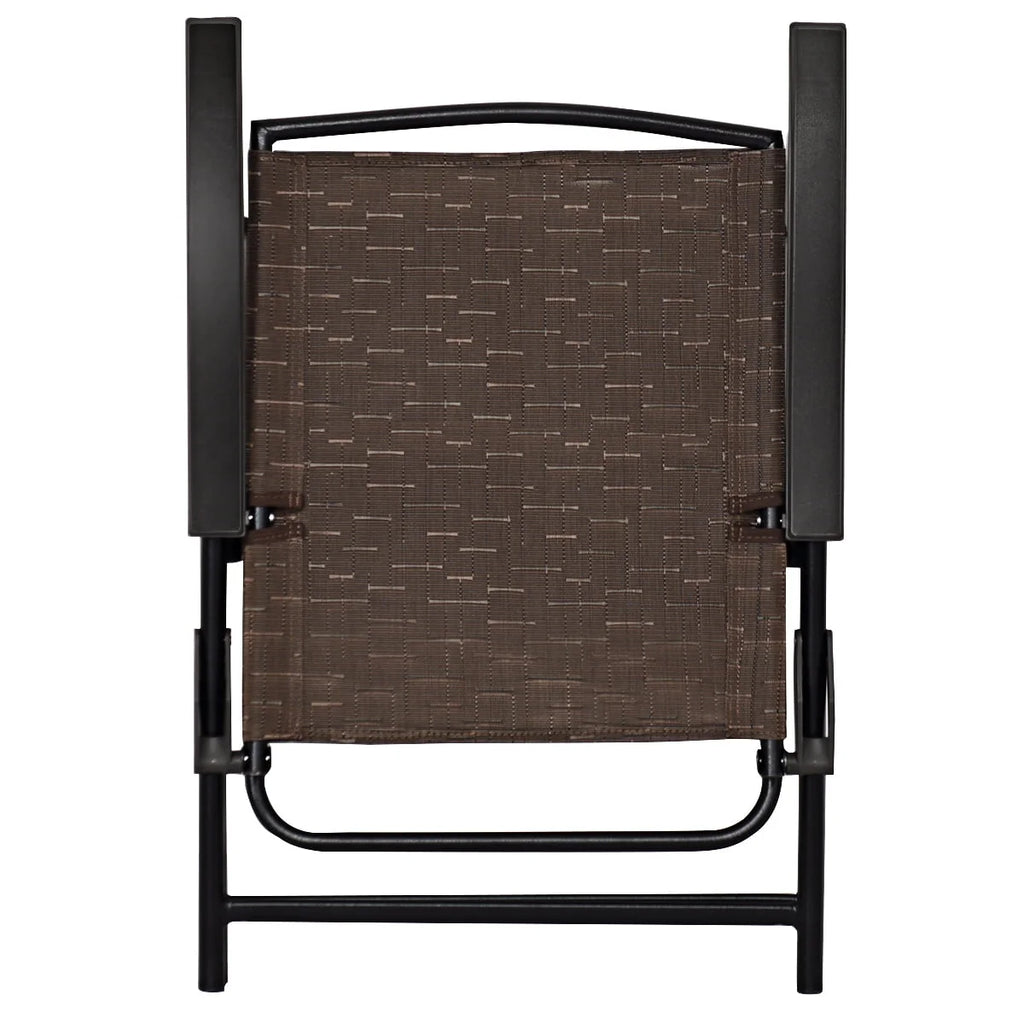 Set of 4 Folding Sling Chairs Steel Armrest L634