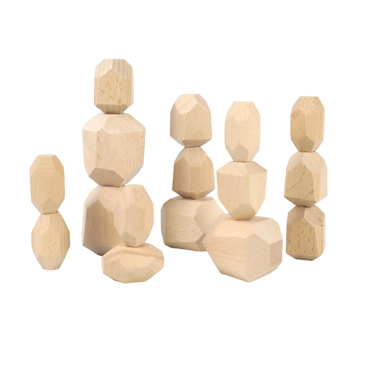 Wooden Stacking Stones Building Blocks X3945