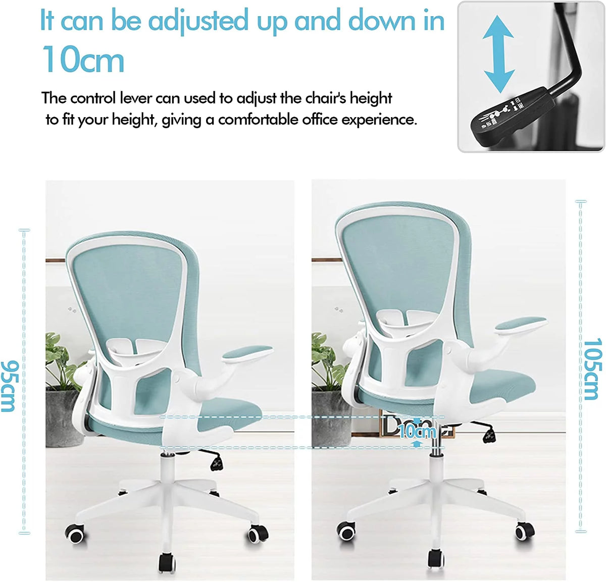 Black Ergonomic Office Chair with Lumbar Support V546