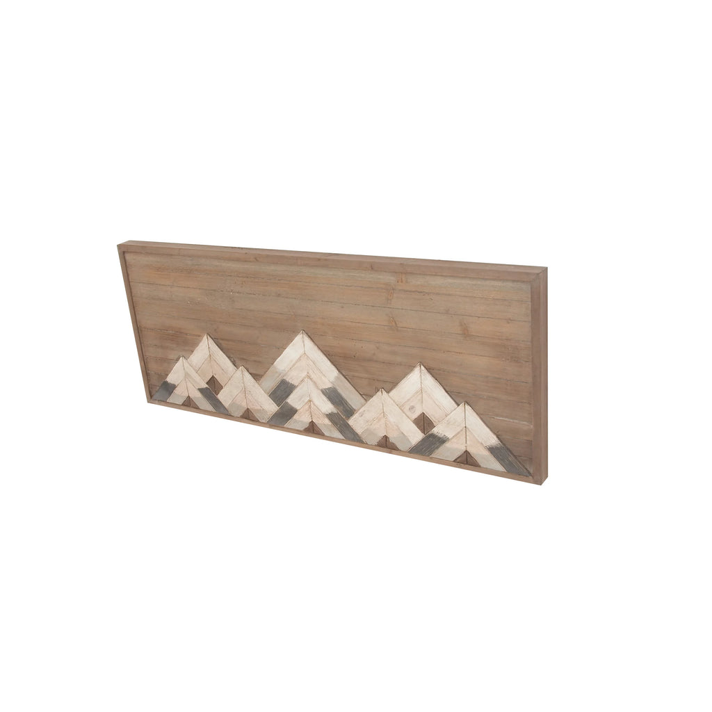 Brown Wood Mountain Geometric Wall Decor K6267