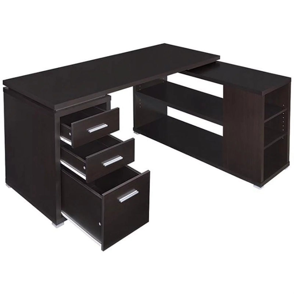 L Shaped Writing Desk & Faux Leather Office Chair I607121