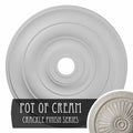 26 1/2x22OD x 3 5/8x22ID x 1 1/2x22P Ceiling Medallion Hand-Painted Pot of Cream Crackle C4492